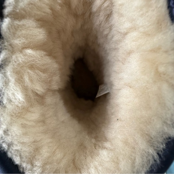 Ugg Short Stellar Sequin Boots Silver Red Blue Shearling Size 6 Special Edition - Picture 9 of 13